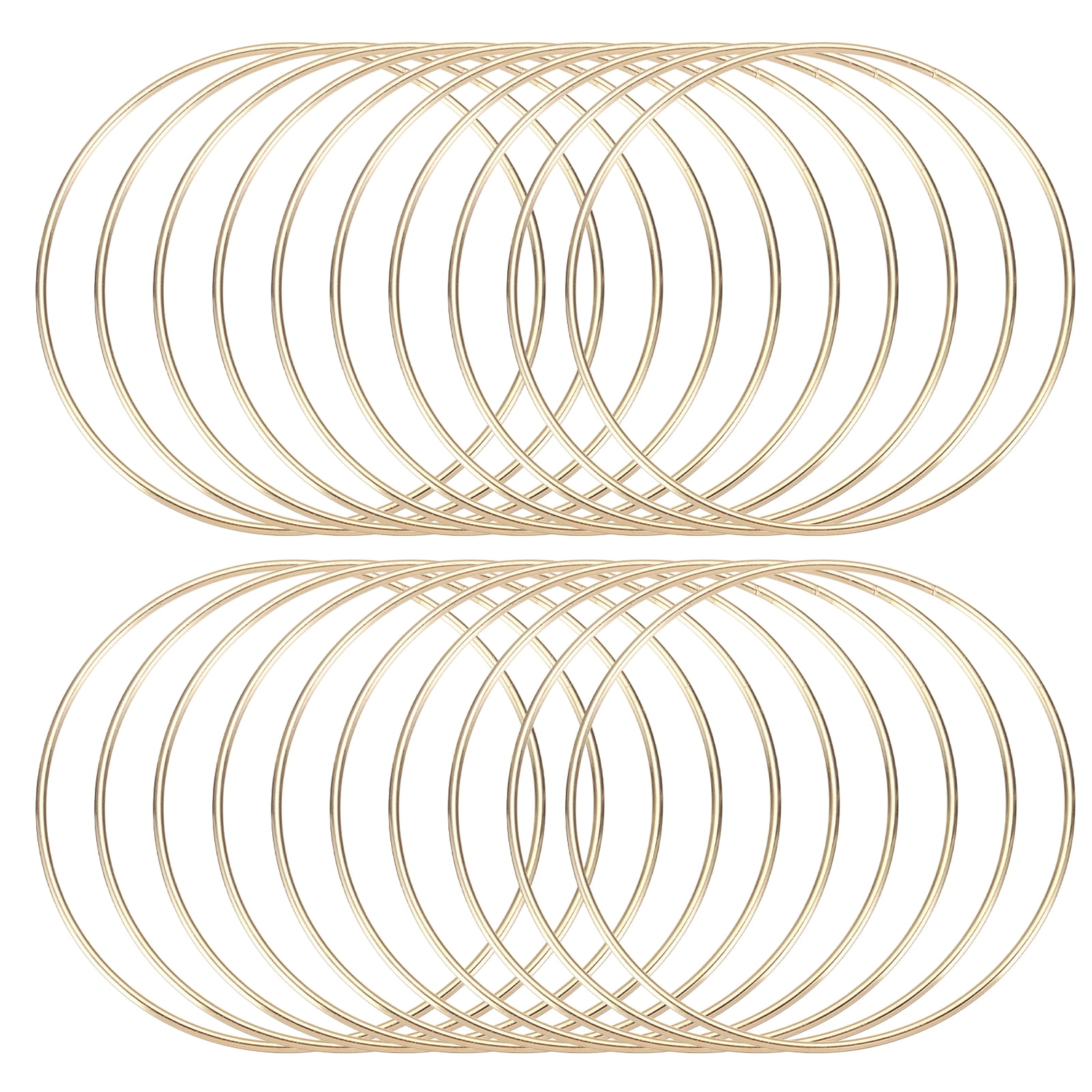Uxcell 20Pcs Dream Catcher Rings Metal Craft Hoops Floral Hoops 5" Macrame Hoops Rings for DIY Crafts Gold