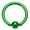 Green, variant on 16GA | 14GA Colored Tension Captive Titanium IP Implant Grade Steel Bead Ring