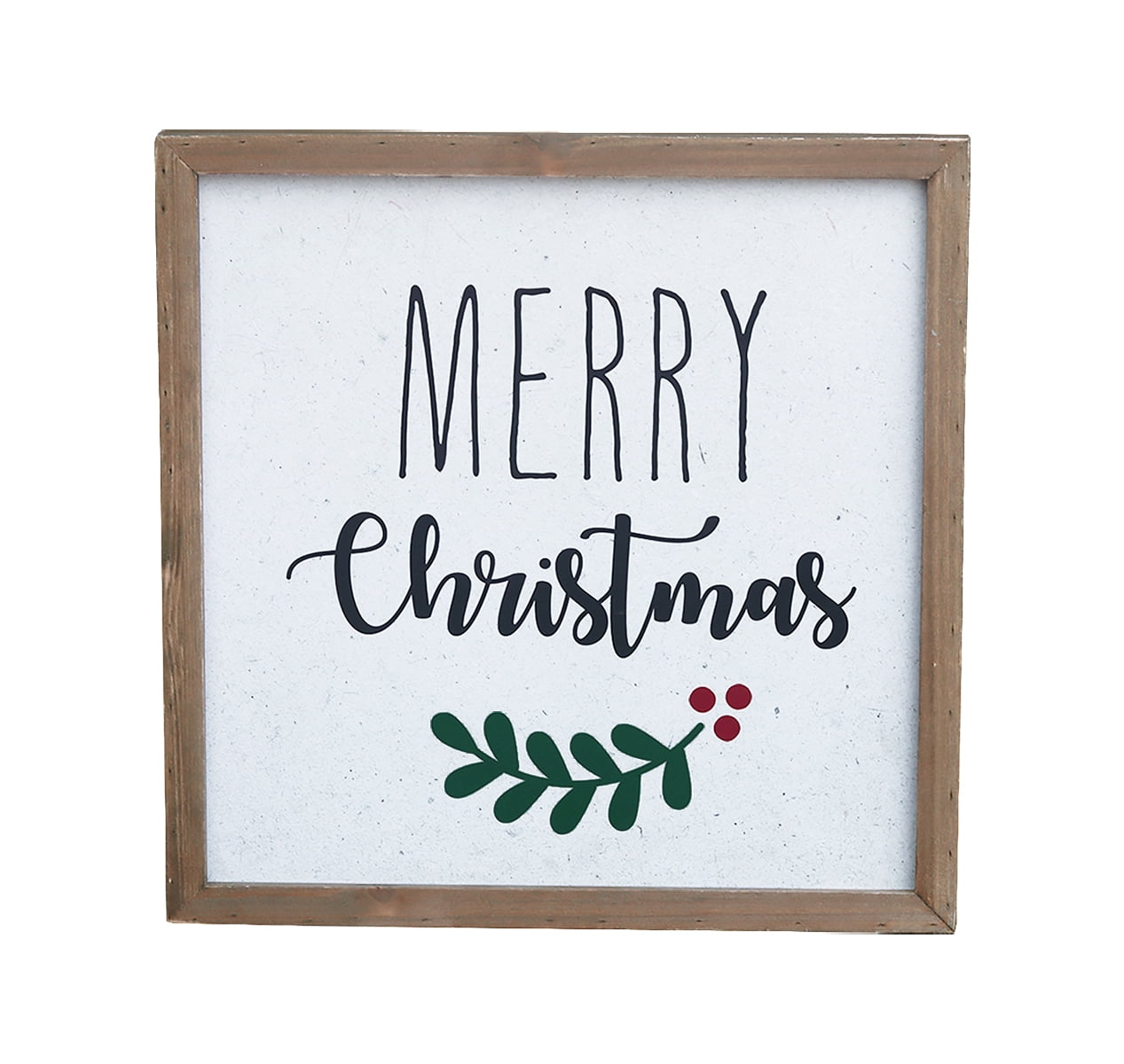 Parisloft Merry Christmas Wood Framed Sign, Farmhouse Christmas Wall ...