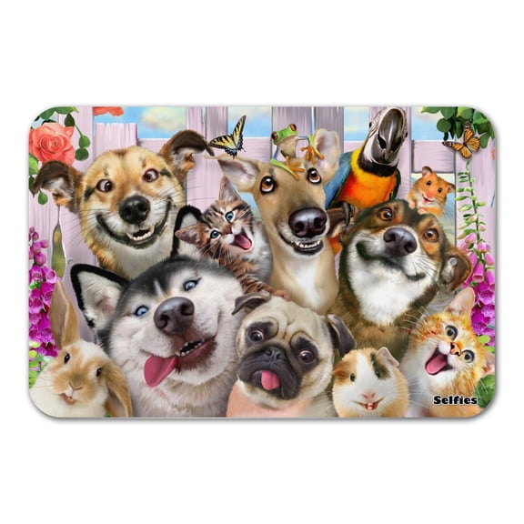 Pet Animals Selfie Dogs Cats Rabbit Hamster Guinea Pig Home Business Office Sign - Plastic - 6" x 9" (15.3cm x 22.9cm)
