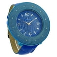 thumbnail image 2 of Mens Big Blue Clubbing watch Natural diamond Bezel 56mm 14mm case. 22mm wide Blue leather strap fits 9 inches wrist., 2 of 3