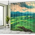thumbnail image 5 of Ambesonne Spring Shower Curtain, Tuscany Rolling Hills, 69"Wx84"L, Seafoam Green, 5 of 5