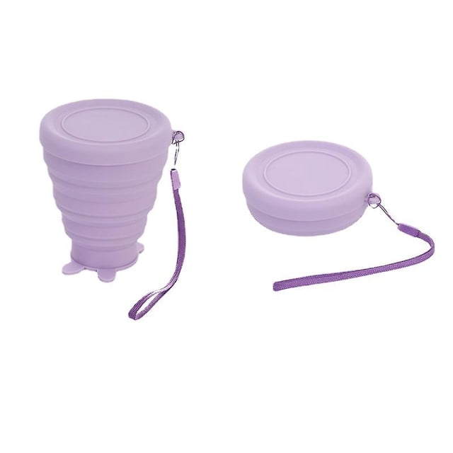 Taza de viaje TANGJMXG plegable de silicona con tapas