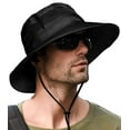 thumbnail image 2 of SkyAuks Sun Hat for Men with Hat Clip, Mesh Bucket UV Sun Visor Cap, Black, 2 of 8