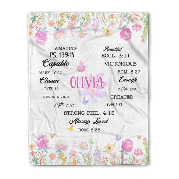 Customizaholic Christian Blanket, Custom Name Blanket, Scripture Blanket, Bible Verse Blanket, Jesus Blanket, Healing Blanket, Prayer Blanket