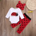 thumbnail image 2 of 3 Pcs Unisex Baby Pants Animal Print Romper + Long Pants + Hat Suits, 2 of 8