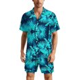 thumbnail image 1 of PRIYAL Mens Pajama Set Short Sleeve 2 PCS Sleepwear Soft Summer Button Down Loungewear Set Pj Set Casual Outfits, 1 of 9