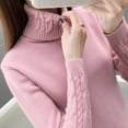 thumbnail image 5 of Suéter de cuello alto para mujer, jerseys gruesos y cálidos de manga larga, color caqui, otoño e invierno, novedad de 2023, 5 of 5