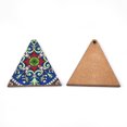 thumbnail image 2 of Printed Basswood Pendants Back Random Color Triangle Colorful 32x34x3mm Hole: 1.5mm, 2 of 2