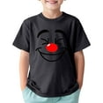 thumbnail image 3 of Toddler Girls T-Shirts Summer Clown Smiley Face Printinground Neck Short Sleeve Multicolor Tee Children Girls Comfort Style Athleisure Playtime And Outdoor T-Shirts，4 -5 Years, 3 of 4