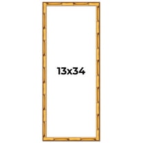 13x34 Frame Gold Bamboo Solid Wood Picture Frame | 0.75 Inch Moulding Width | Interior Frame Depth