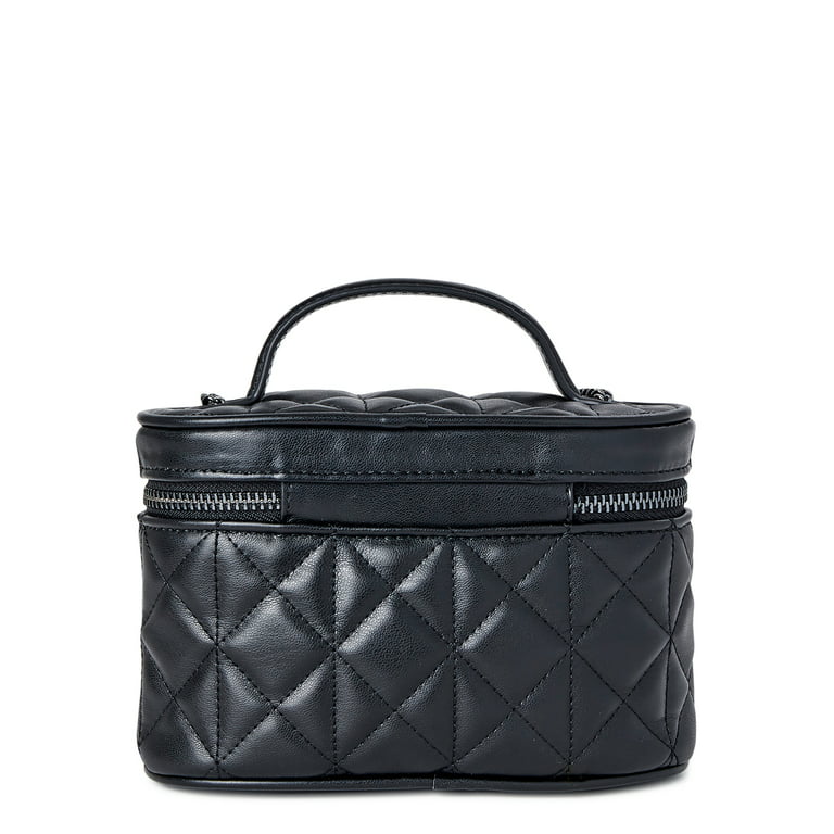 Chanel Metallic Silver Quilted Grained Calfskin Mini Vanity With