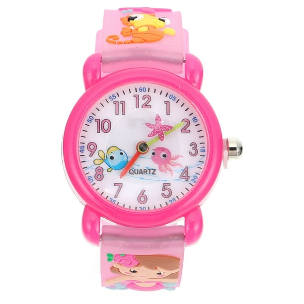 1 reloj infantil resistente al agua, reloj para estudiantes resistente al agua, reloj de sirena de dibujos animados