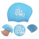 thumbnail image 3 of Gorros de Natación Impermeables con Patrón Floral para Mujeres, Azul Lago, 3 of 6