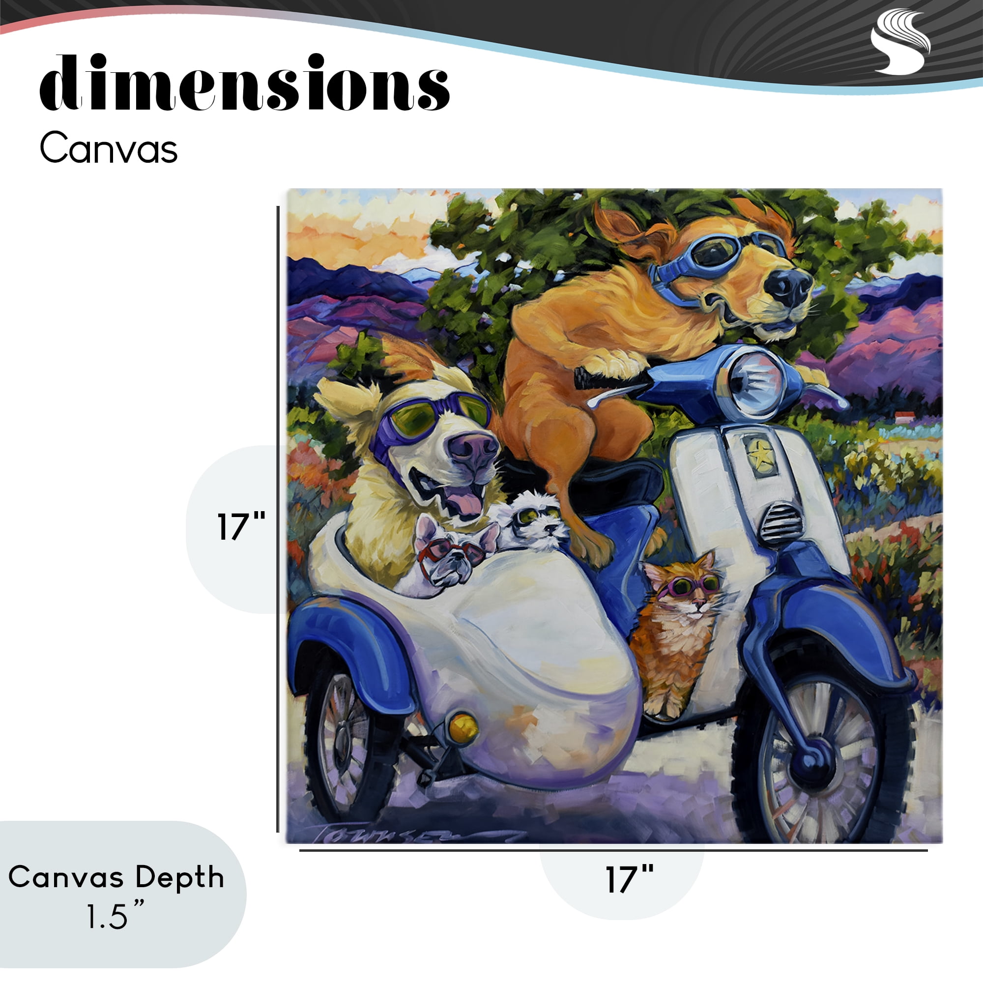 Stupell Industries All Doggled Up Sidecar Canvas Wall Art, design by CR Townsend