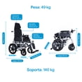 thumbnail image 3 of Gambimedic Silla De Ruedas Eléctrica Todoterreno 4 En 1 Reclinable Eleva Piernas Modo Eléctrico Y Manual Gm6006 Acero Llantas Neumáticas Aire Soporta140kg Batería 24v12ah Acido Plomo 2 Motores 24v*250, 3 of 11