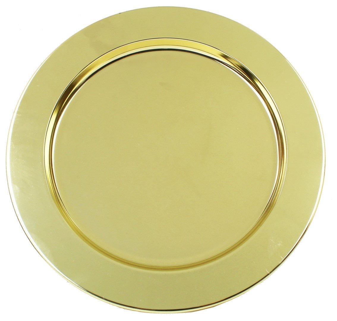 Ms Lovely Gold Stainless Steel Metal Charger Plates Set of 413 inch