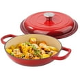 thumbnail image 3 of Household covered baking and stewing pot, red metal 3-quart Dutch pan, suitable for stewing and cooking, durable and long-lasting, suitable for home kitchen and family gatherings, 3 of 7