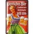 thumbnail image 2 of Placa Metal Vintage Bier Seit 1516 Pintura Hierro Rectangular Arte Pared 20x30cm, 2 of 9