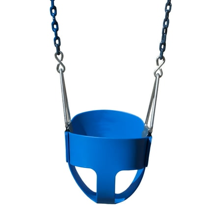 Gorilla Playsets Blue Full Bucket Toddler Swing with Blue Chains
