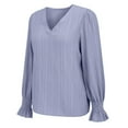 thumbnail image 3 of Breezora Women's Casual V Neck Long Sleeve Shirt Simple Fall Fashion Soft Comfort T Shirt Style Top S Size Light Violet, 3 of 7
