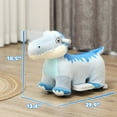 thumbnail image 6 of Qaba 6V Kids Electric Ride on Animal, Battery Powered Tyrannosaurus Ride on Toy with Music Forward for Aged 18-36 Months, Blue, 6 of 8