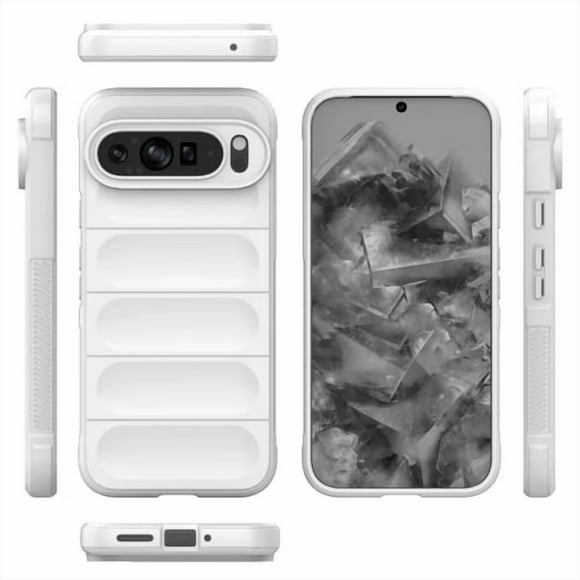 Étui de Téléphone en Silicone Liquide Mat Couleur pour Google Pixel 9, Armure Effet Peau, Antichoc, Protection, Étui Souple - Blanc