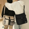 thumbnail image 2 of Crossbody Bag Large Capacity Adjustable Shoulder Strap Multiple Pockets Splash-resistant Wide Application Storage Nylon Casual Shoulder Messenger Bag Student Supply, 2 of 11