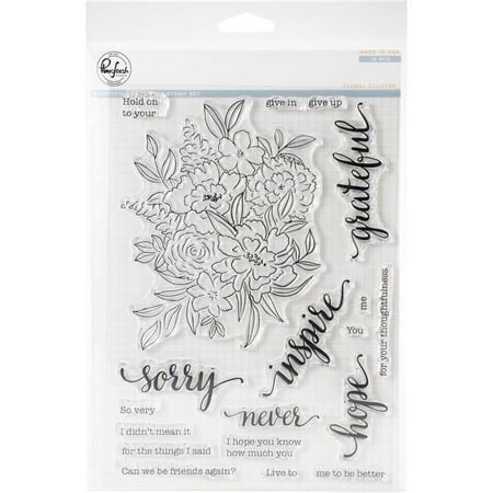 UPC: 0782150202724 | Pinkfresh Studio Clear Stamp Set 6 X8 -Floral Cluster