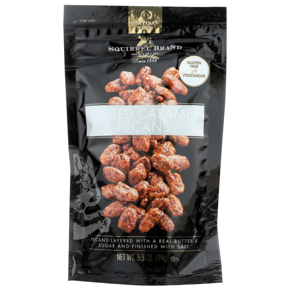 Squirrel Brand Pecans Salted Caramel, 3.5 Oz