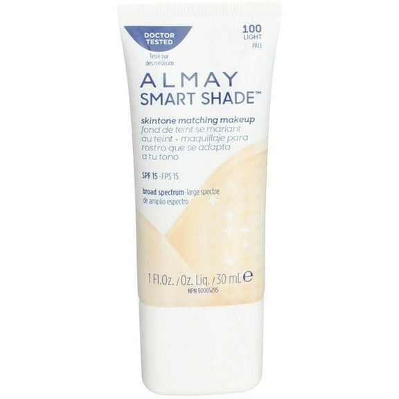 Almay Smart Shade Skin Tone Matching Makeup, Light [100] 1 oz (Pack of 2)