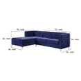thumbnail image 5 of 2 Piece Sectional Sofa Set with Button Tufted Details, Blue, 5 of 9