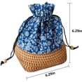 thumbnail image 3 of Round Rattan Basket with Lid:Farmhouse Decorative Box,Small Woven Basket Desktop Tray,Multifunctional Storage Wicker Basket for Bread,Cookies,Keys (G), 3 of 9