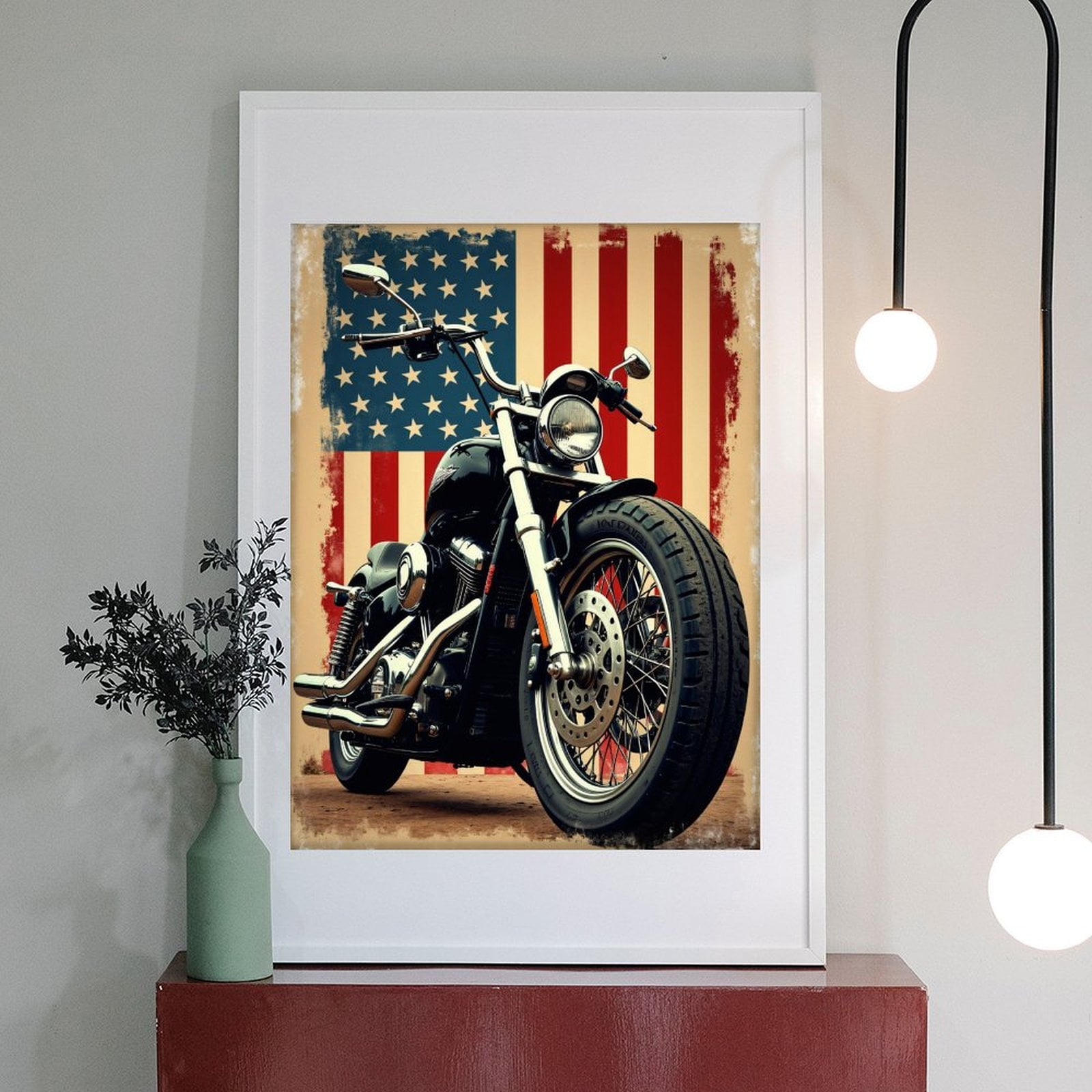 Diamond Art Kit for Adults, American Motorcycle Vintage Photo Diamond Painting for Adults Beginners, DIY Diamond Art Painting Kits, 5D Diamond Painting Crafts for Home Decor 12x16 Frameless