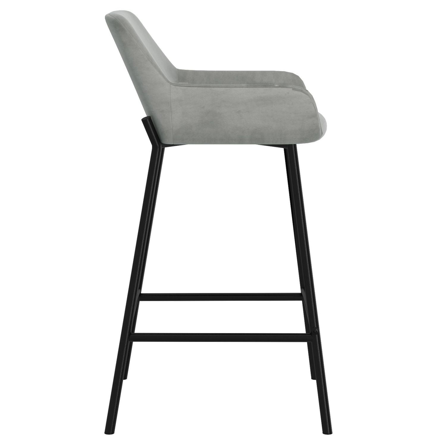Set of 2 Modern Velvet 26" Counter Stool