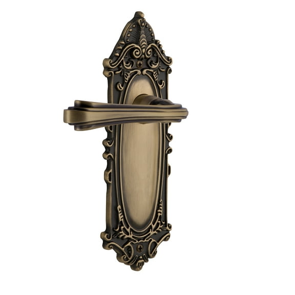 Nostalgic Warehouse Vicflr_Prv_238_Nk Fleur Privacy Door Lever Set - Brass