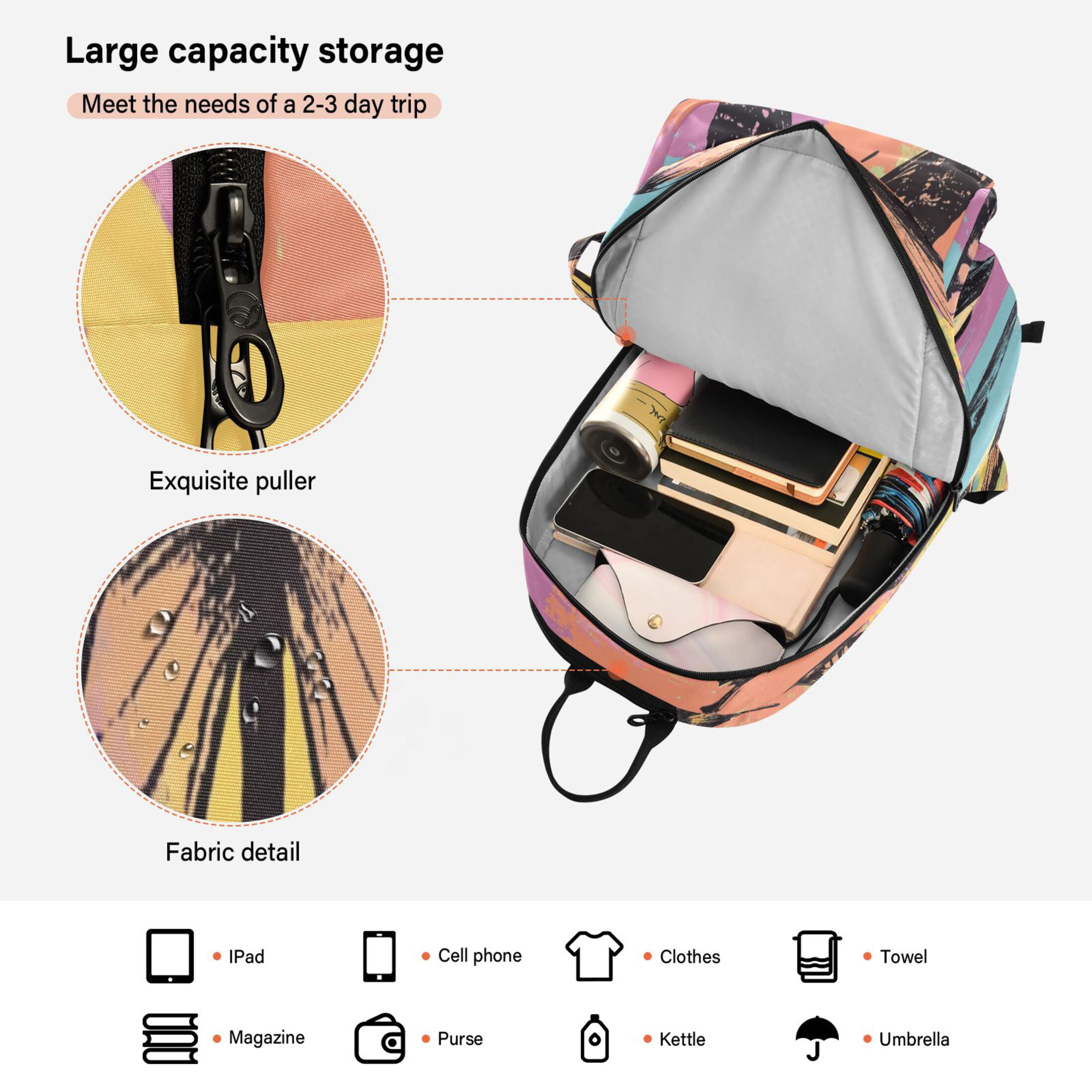 2 Racquet Holder Tennis Backpack Tennis Racket Covers Gym Bags Colorful Ink Butterfly