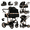 High view-BLACK GOLD, variant on EaseBaby 2-in-1 Baby Stroller,Travel Pushchair, High-View Infant Carriage with with Cup Holder, Mosquito Net for 0-36 Months,Unisex,BLACK