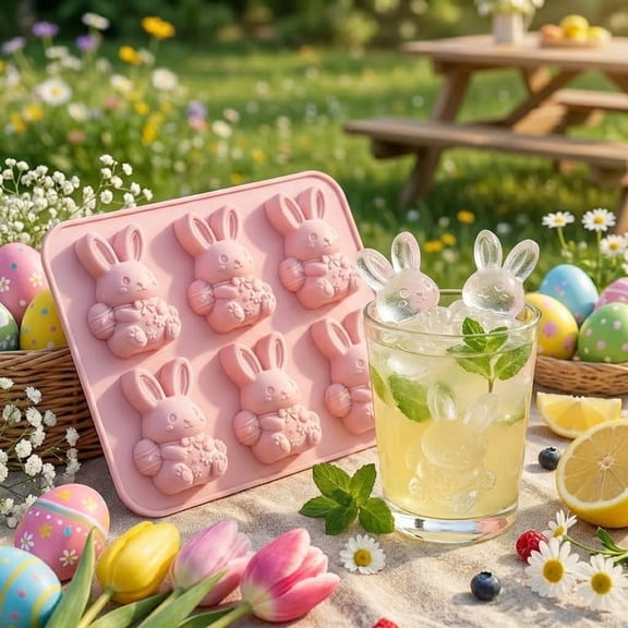 Easter Bunny Silicone Mold, Bunny Chocolate Molds Easter Bunny Mold for Baking, Cake Pop, Candy, Ice Cube Trays, Soap, Resin, Food Grade Easter Jello Molds for Easter Party Supplies Gift