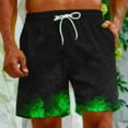 thumbnail image 4 of Midsumdr Mens Shorts 2025 Summer Casual Drawsting Beach Shorts with Pockets Hawaiian Fashion Flame Printed Plus Size Shorts, 4 of 7