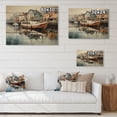 thumbnail image 4 of Designart "Reflective Moments at the Harbor Port V" Nautical & Beach Print on Natural Pine Wood, 4 of 5