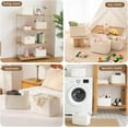 thumbnail image 6 of Storage Baskets for Organizing, Woven Decorative Baskets for Shelves - Books, Towels, and Clothes, Cotton Rope Toy Storage Bins, 12.7''Lx9''Wx7.8''H, Pack of 4, White, 6 of 7