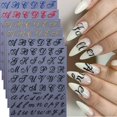 thumbnail image 1 of TANYOOTO Pegatinas de arte para uñas con letras, 6 hojas, rojo, azul y dorado, 1 of 9