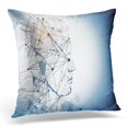 thumbnail image 1 of BOSDECO Digital Abstract Polygonal Male Head Portrairt on Blue Artificial Intelligence Concept 3D Rendering Human Pillowcase Pillow Cover Cushion Case 16x16 inch, 1 of 1
