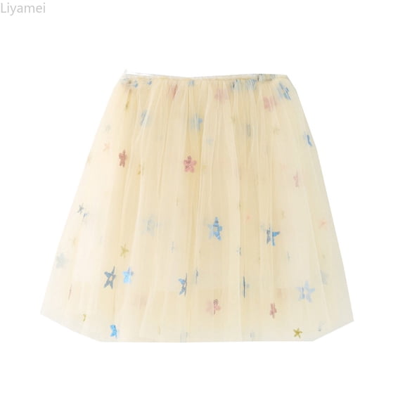 Liyamei Kids Girls Dance Party Star Sequin Skirt Ballet Skirts Girls Party Dresses 2-3 Years
