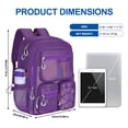 thumbnail image 2 of KOITHOT Mesh Backpack Heavy Duty, Stadium Approved Multi-Pocket Beach Backpacks for Adults, See Through Transparent Mesh Bookbag for School & Travel(Purple), 2 of 7