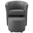 thumbnail image 5 of Modway Divulge Modern Faux Leather Armchair and Ottoman in Gray, 5 of 7