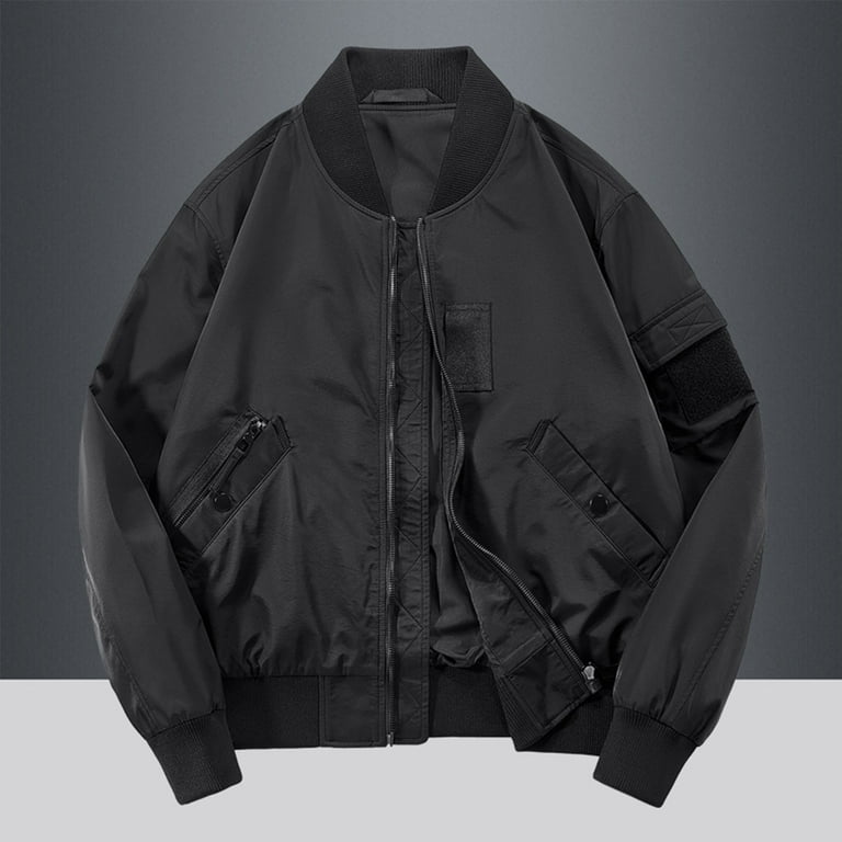 Xysaqa Men's Full Zip Bomber Jacket Fall Winter Windbreaker Xysaqa Men's Full Zip Bomber Jacket Fall Winter Windbreaker