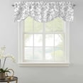 thumbnail image 2 of Boho Gray Flower Tie Up Valance Curtains for Windows, Kitchen Curtains Window Shades, Vintage Farmhouse Leaf Spring Plant Light Filtering Roman Curtain Valances for Bedroom/Bathroom/Cafe 42"x12", 2 of 9