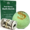 Bath Bomb "Money Scent" with Prize Inside Money Bath Bombs Up to $100 in Each One Large Mystery Surprise Gift - "ACAI Berries and Satin" Fragrance for Women All-Natural Ingredients